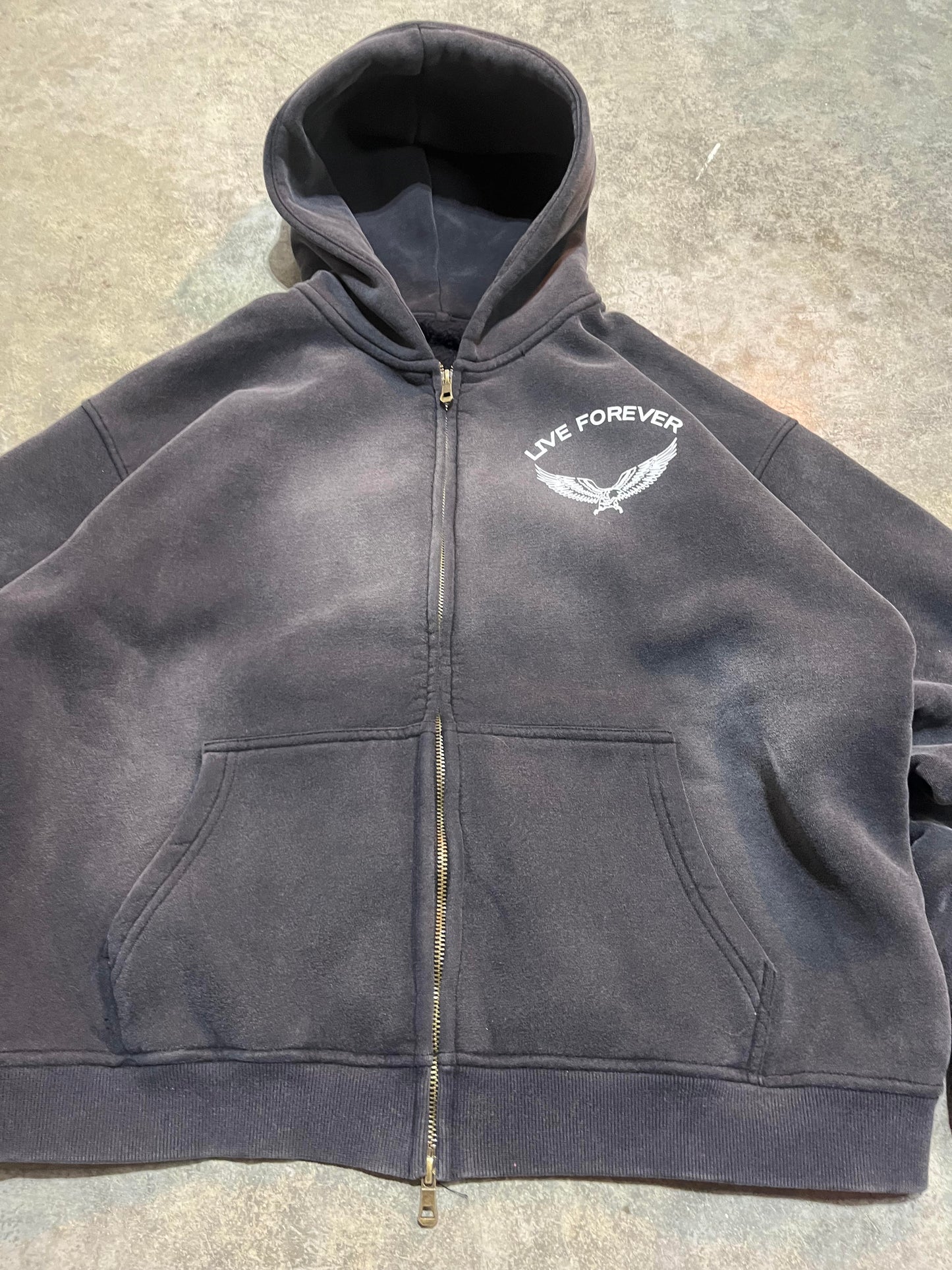 LIVE FOREVER SUNFADED ZIP HOODIE