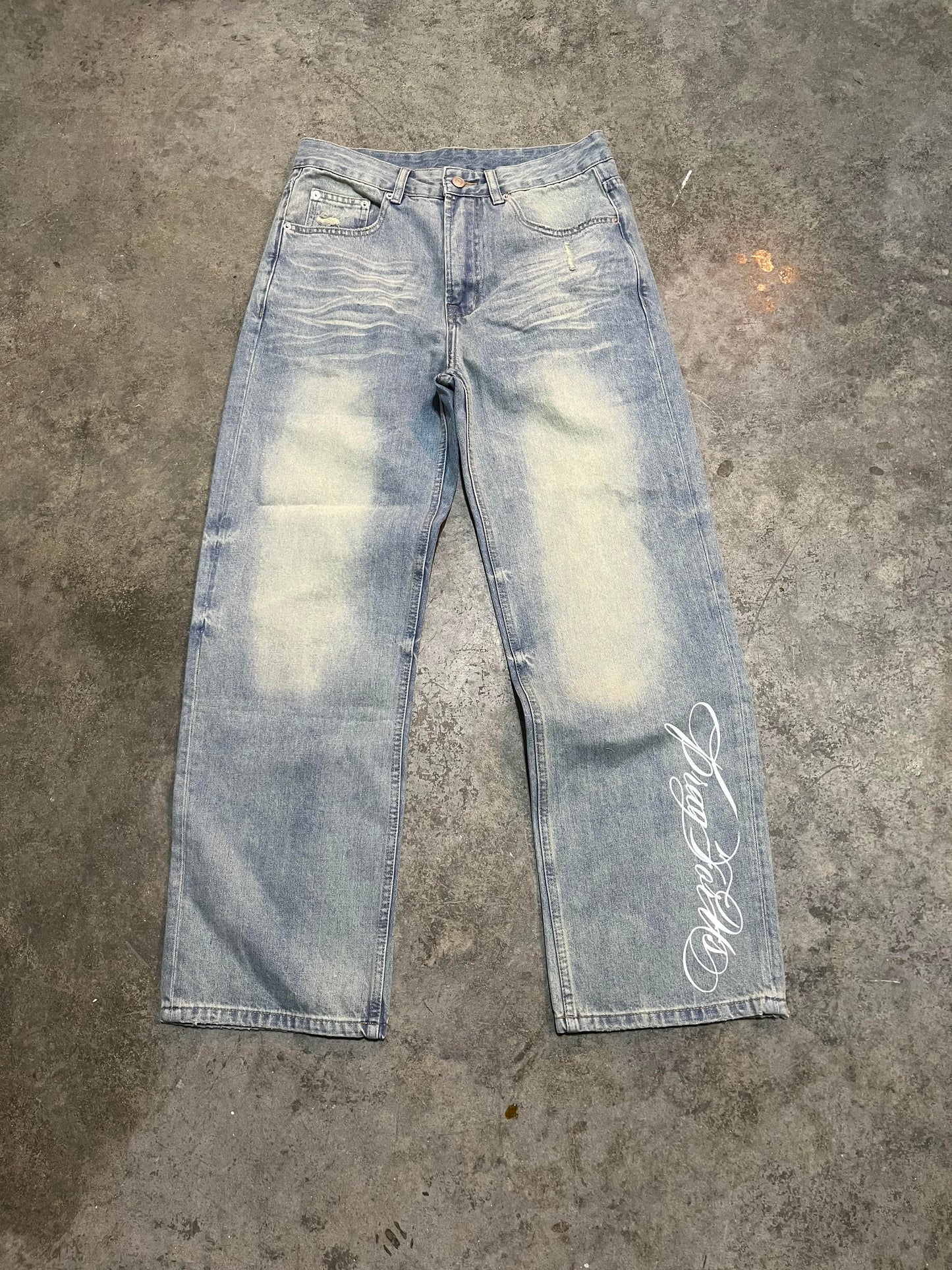 PRAY FOR US SUN FADE DENIM