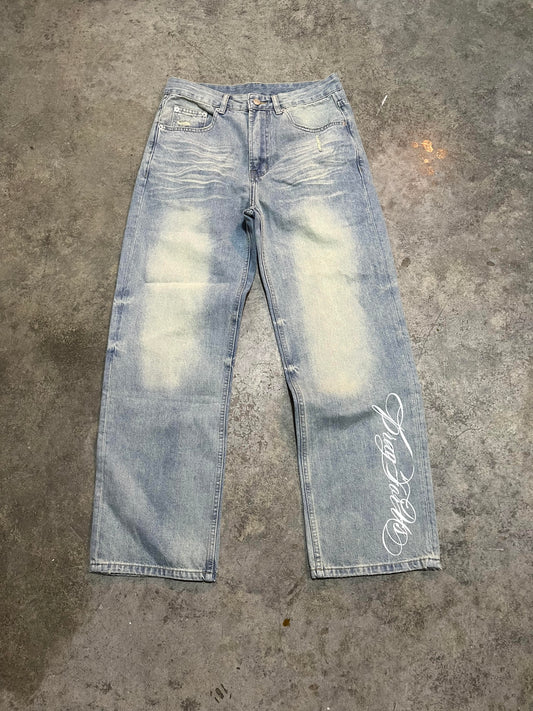 PRAY FOR US SUN FADE DENIM