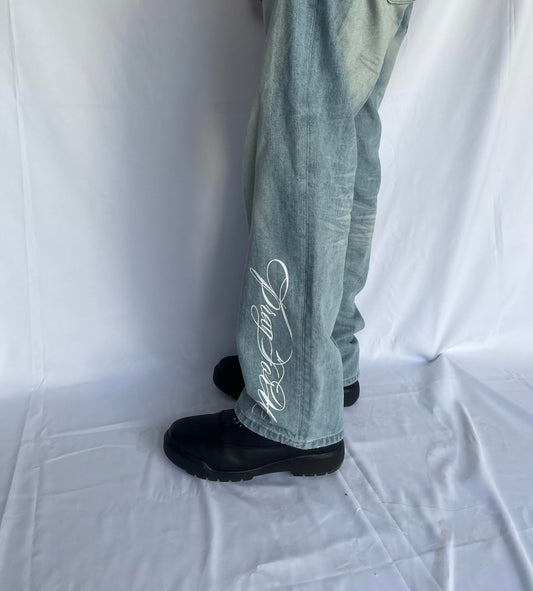 PRAY FOR US SUN FADE DENIM